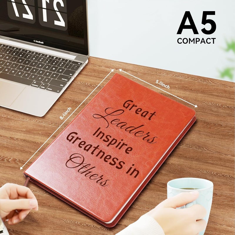 LBWCER Boss Appreciation Gift Mentor Gift Notebook Great Leaders Notebook Leader Supervisor PM Mentor Retirement Gift Coworker Farewell Leather Journal Notebooks (Great) - Image 2